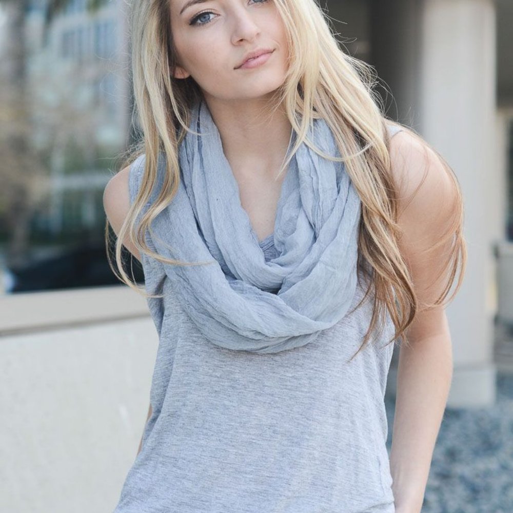 Basic Crinkle Infinity Scarf - Picture 3 of 6